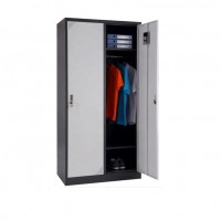 Factory Price 2 Door Steel Wardrobe Metal Locker Cabinet With Hanger and Mirror