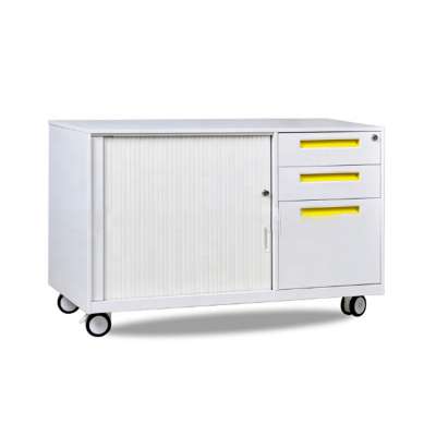 Office Furniture KD Structure cheap metal small tambour door mobile pedestal  file cabinet