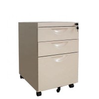 Modern steel 3 drawer mobile storage office filing cabinet