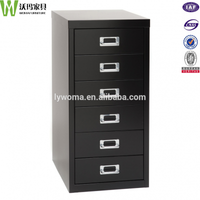 Hot sale colorful home use under desk 6 drawer steel file cabinets