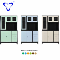 colorful Cheap Design Custom Made Commercial Modular metal material  for small space steel Kitchens storage Cabinet