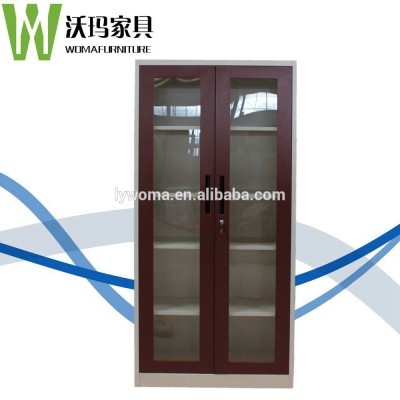 bookcase with glass doors model / sliding glass door filing cabinet / metal lockable cabinet with glass door