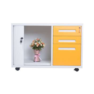 Mobile Cabinet Tambour Door Filing Cupboard with Drawers